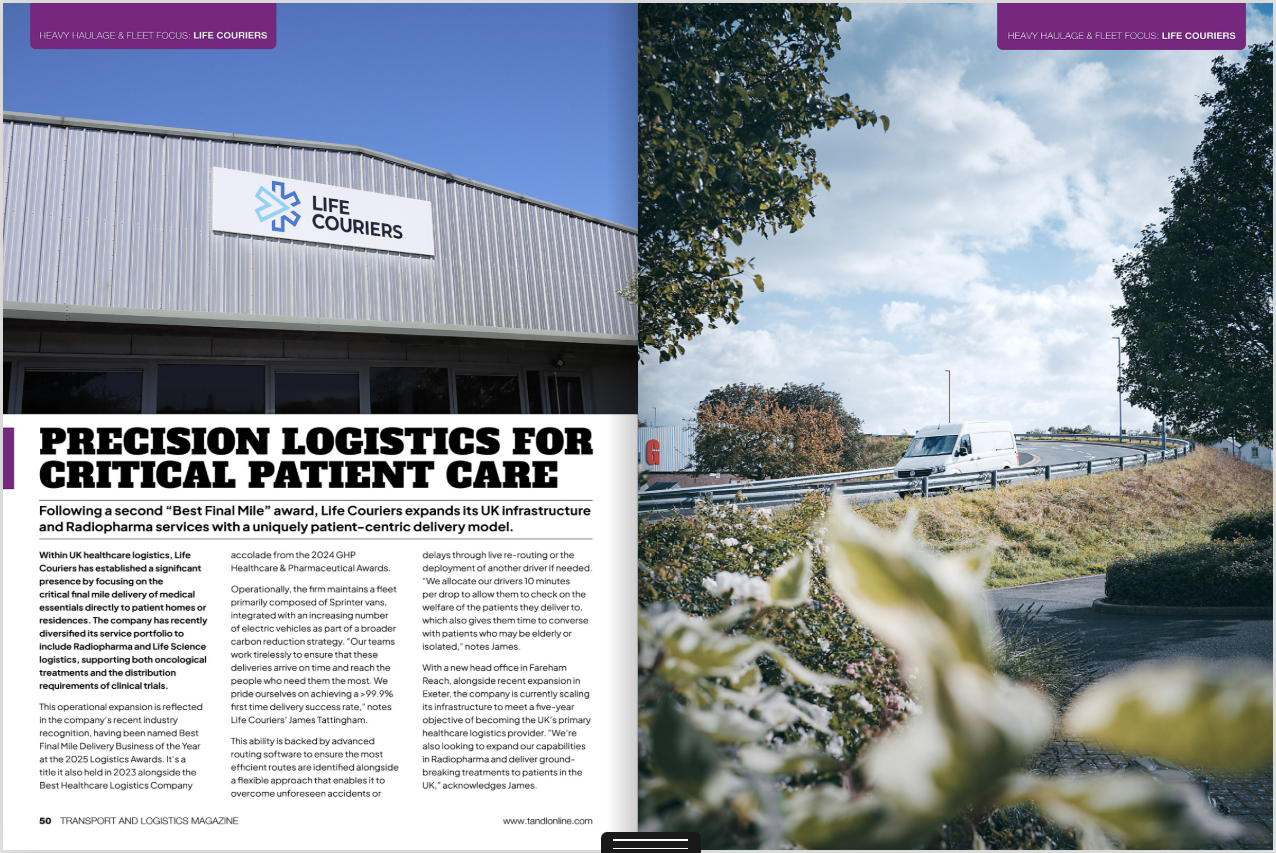 Transport & Logistics Magazine feature Life Couriers
